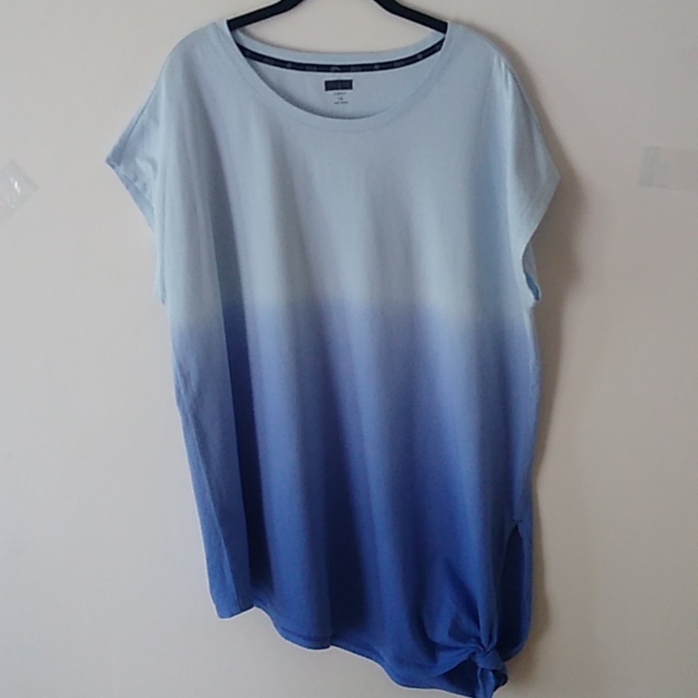 Zelos Asymmetric Hem Tie Side Tunic, Blue, 1X, NWoT